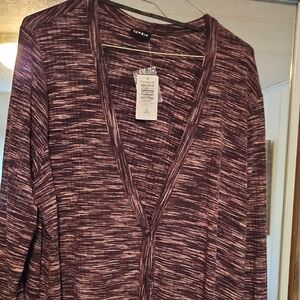 Torrid Women's Maroon Purples and White Long Cardigan